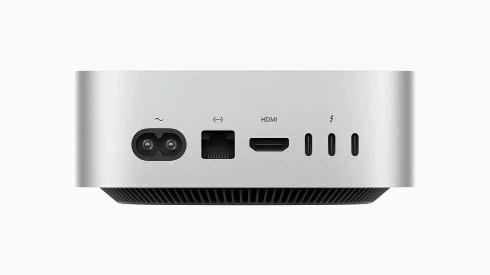 M4 Pro model with Thunderbolt 5 — connect to everything while running AI silently.
